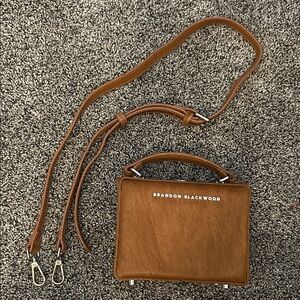 Brandon Blackwood Tan/Brown Box Crossbody